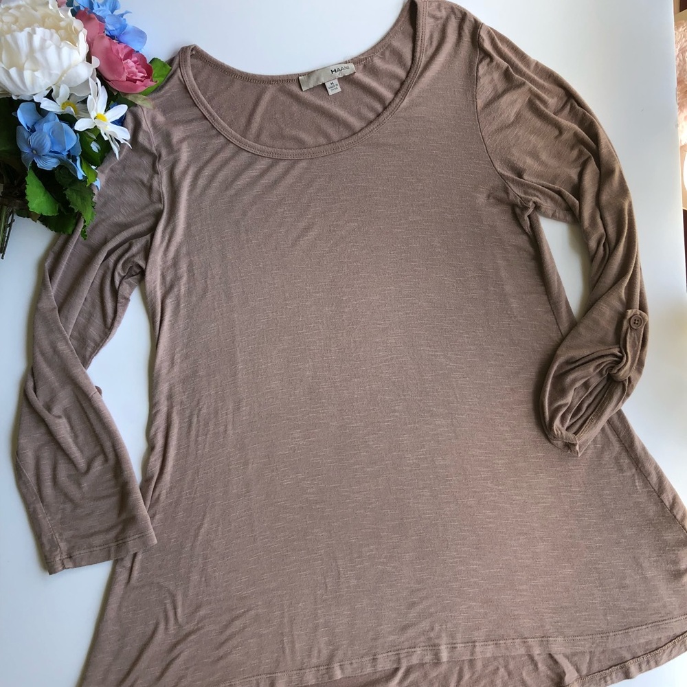 Haani tunic or dress, tan, brown, M, long sleeve